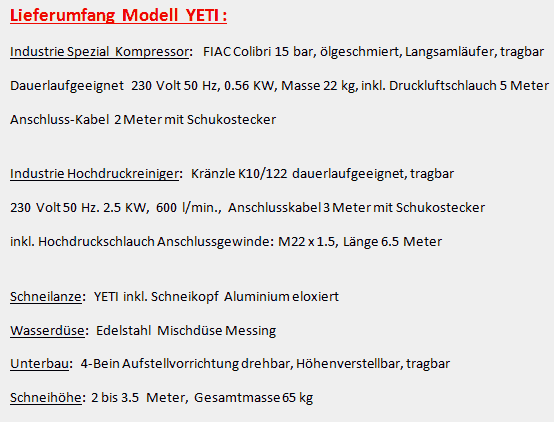 Yeti Lieferumfang (ab 2015)